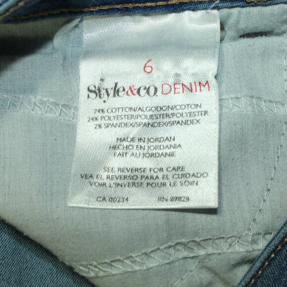 Style&co. Boyfriend Jeans Women's 6 Blue Medium Wash Denim Stretch Zip Fly - Picture 4 of 9